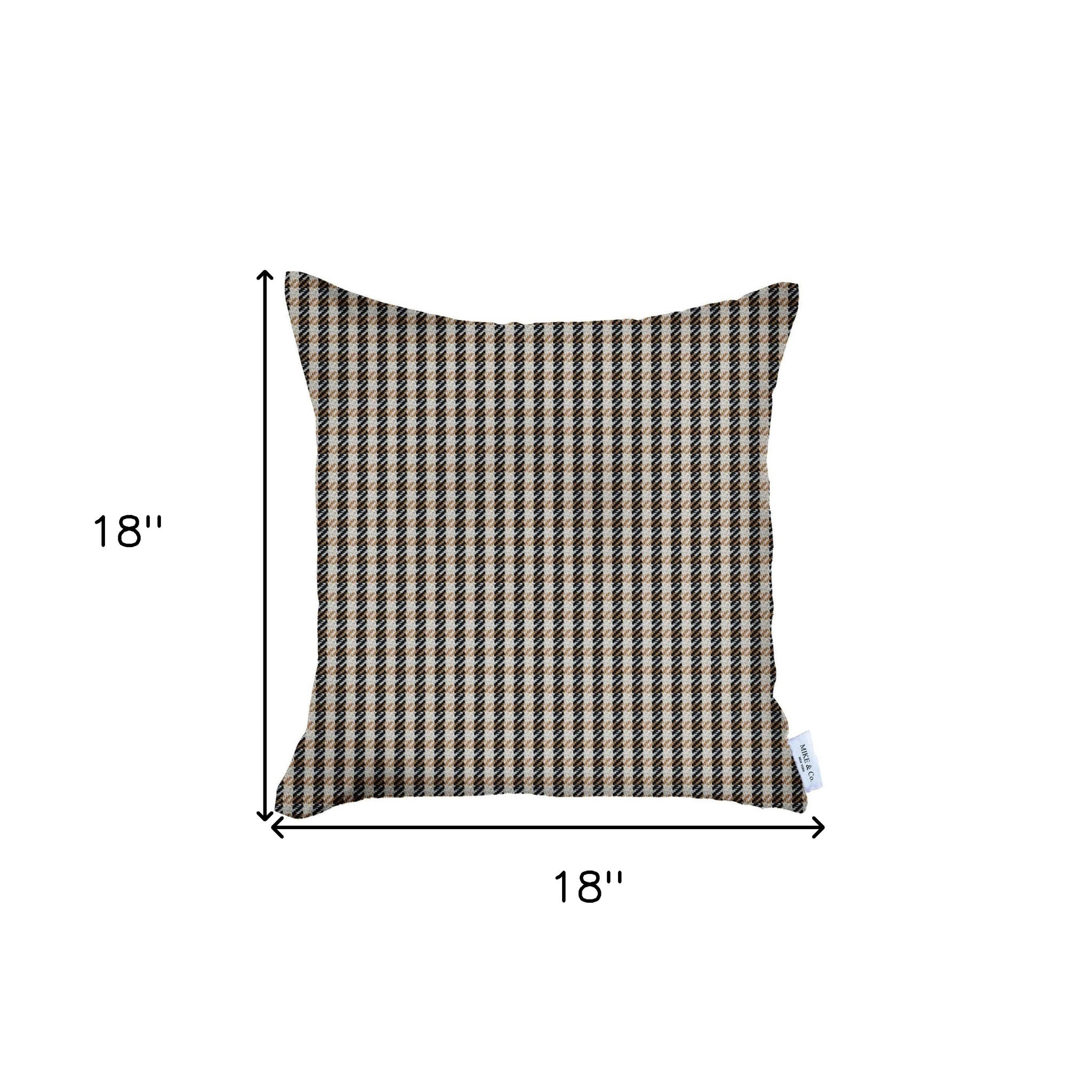 Tan Houndstooth Pattern Throw Pillow