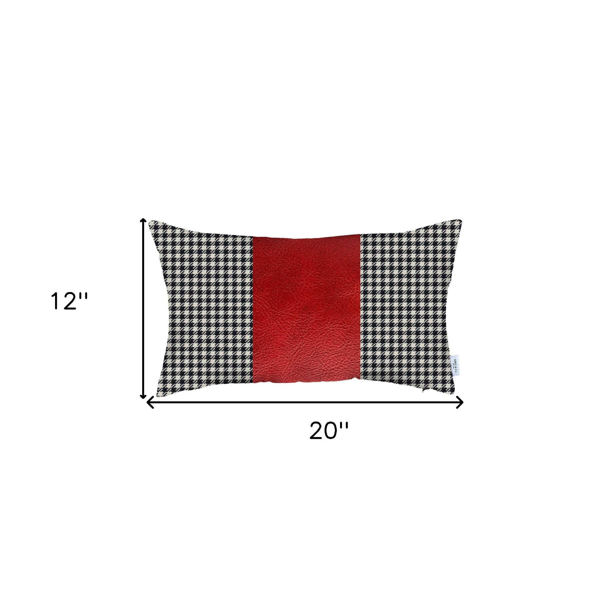 Red Band Houndstooth Lumbar Throw Pillow