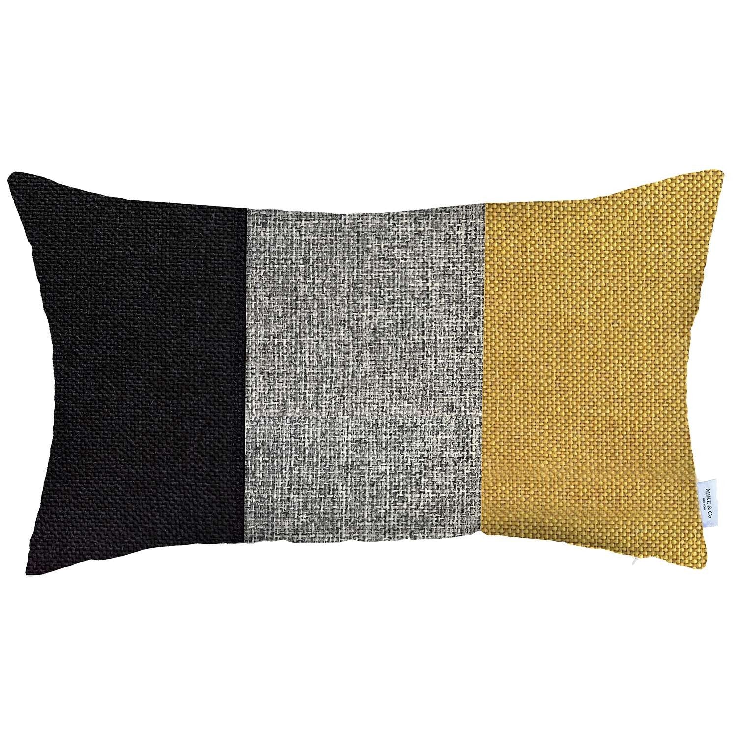 Yellow Tripartite Lumbar Throw Pillow