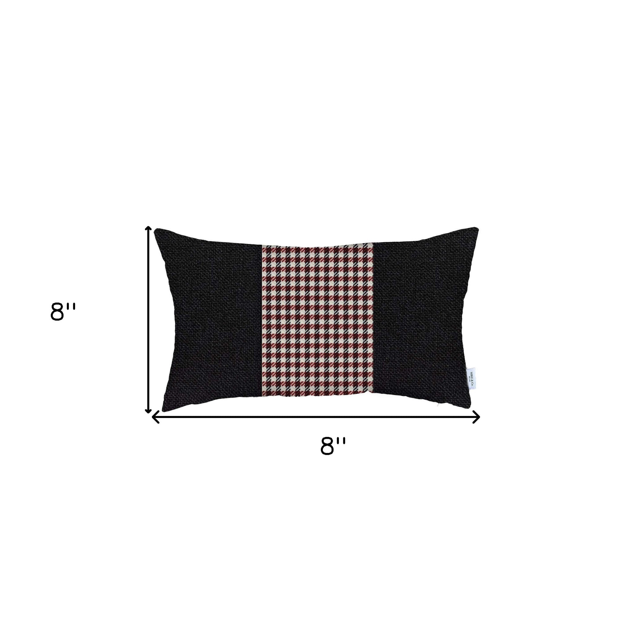 Red and Black Houndstooth Lumbar Throw Pillow