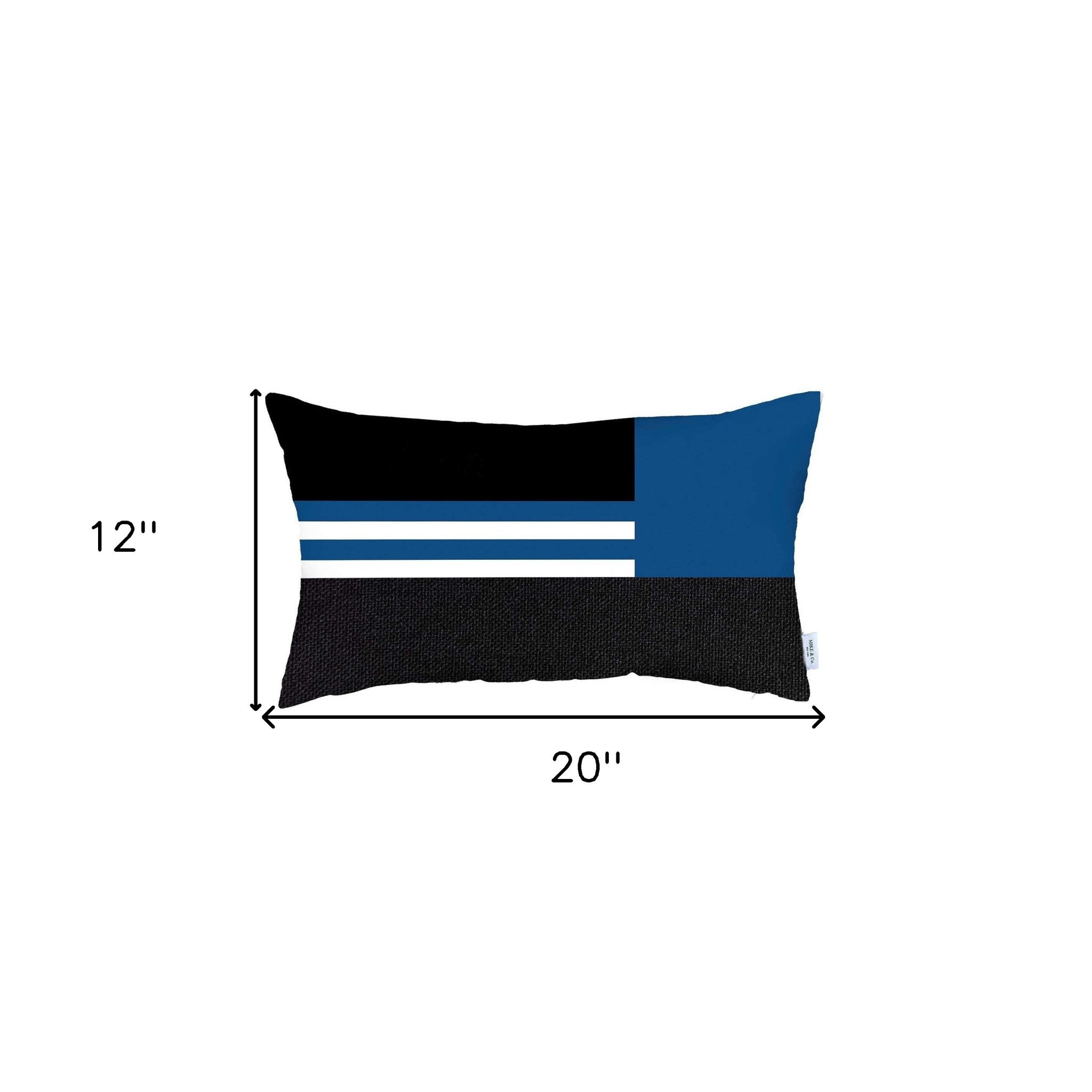 Blue and Black Geometric Lumbar Throw Pillow