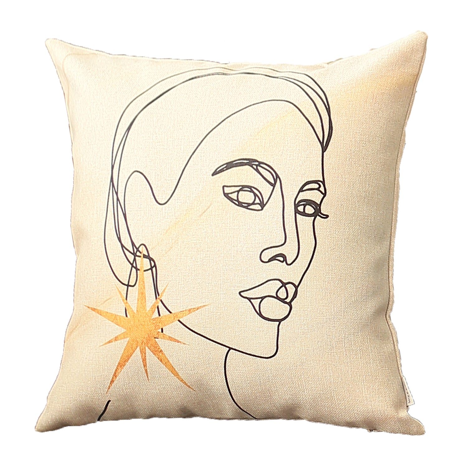 18" Beige Throw Pillow