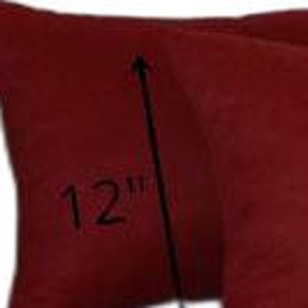 Set of 2 Maroon Red Modern Lumbar Throw Pillows