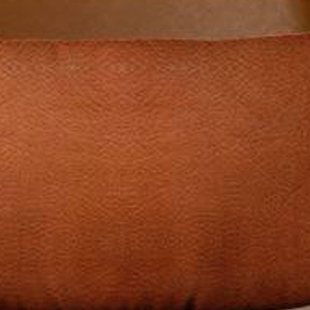 Solid Brown Faux Leather Lumbar Throw Pillow