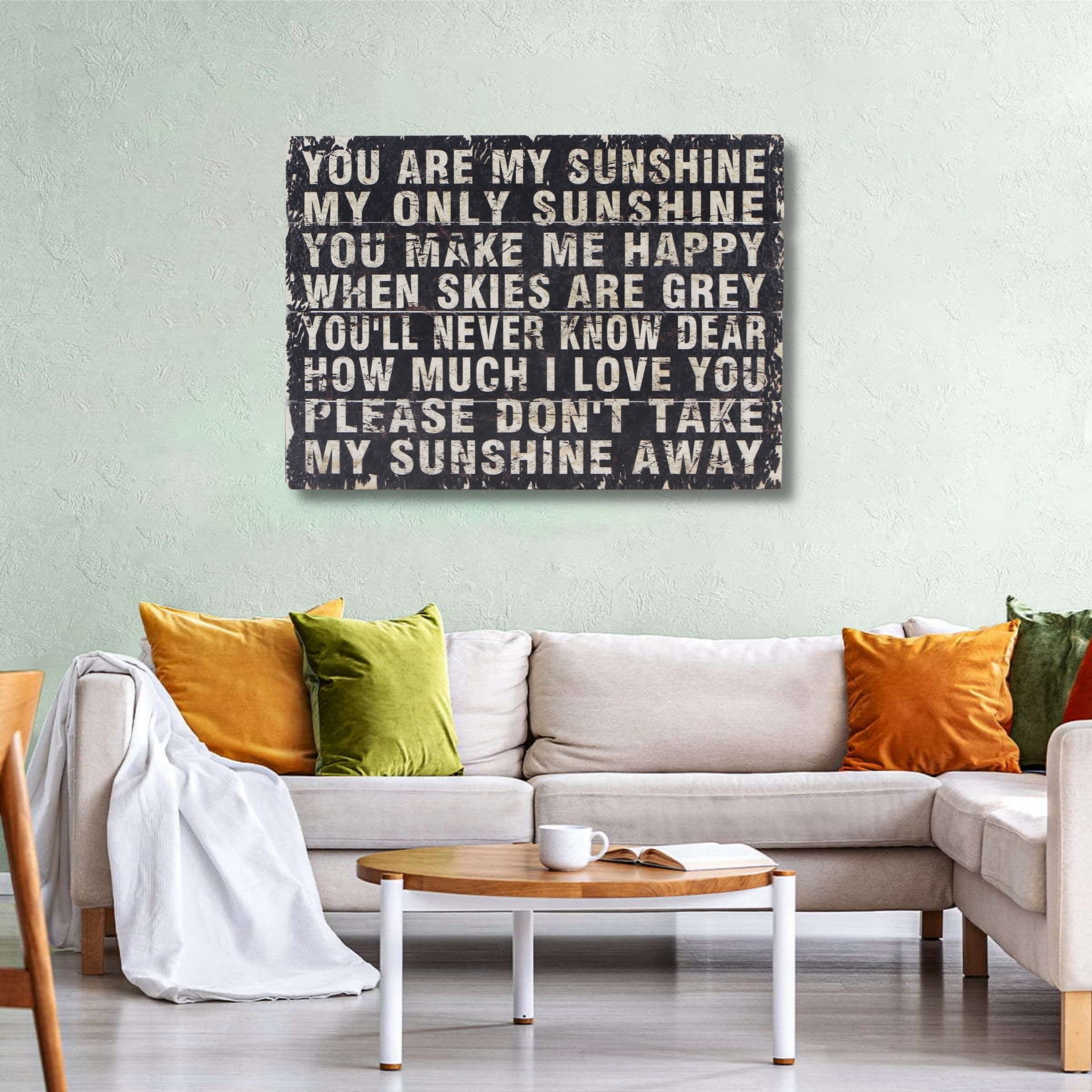 20" X 28" Rustic Black Wood You Are My Sunshine Wall Decor