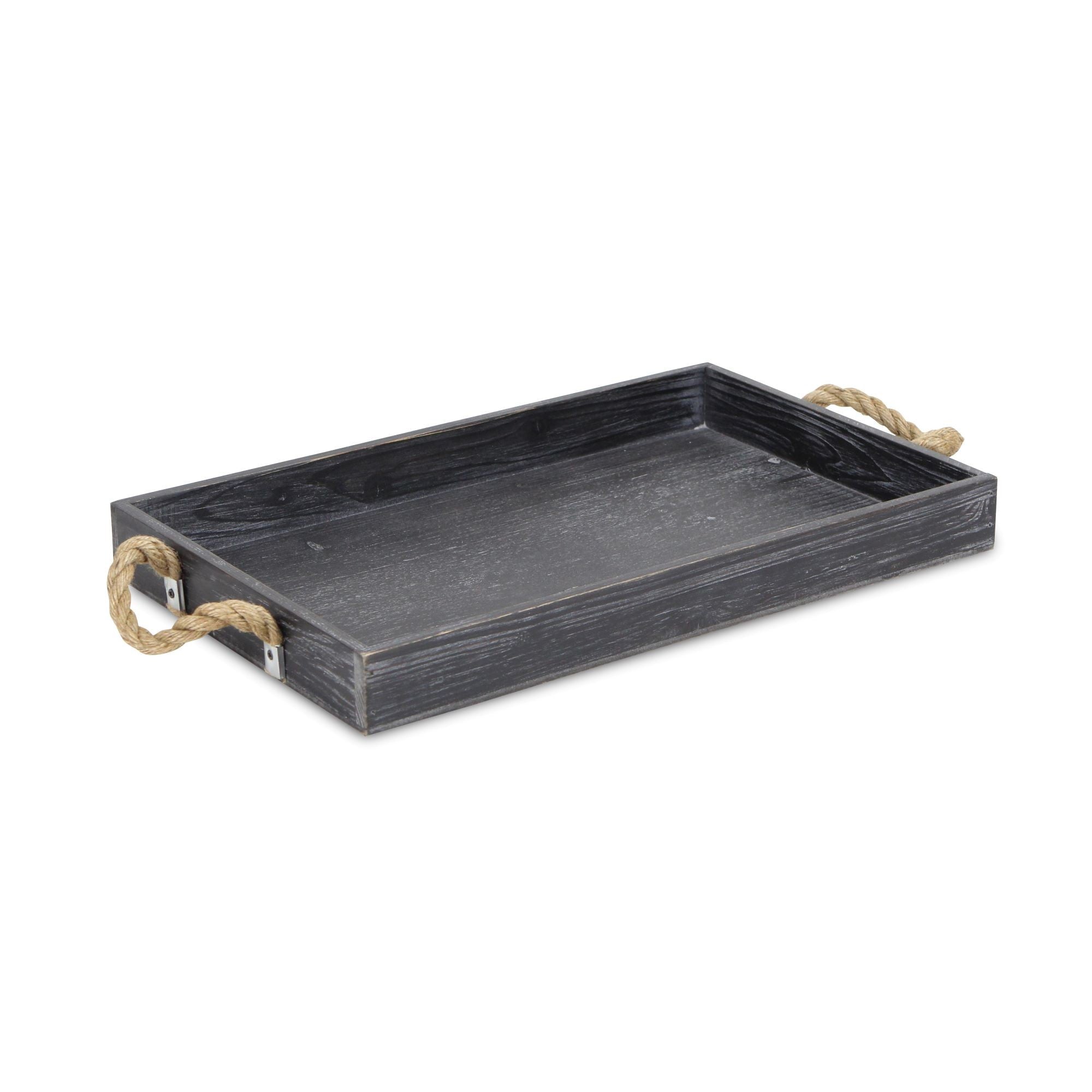 20" Black Aluminum Indoor Outdoor Tray With Handles