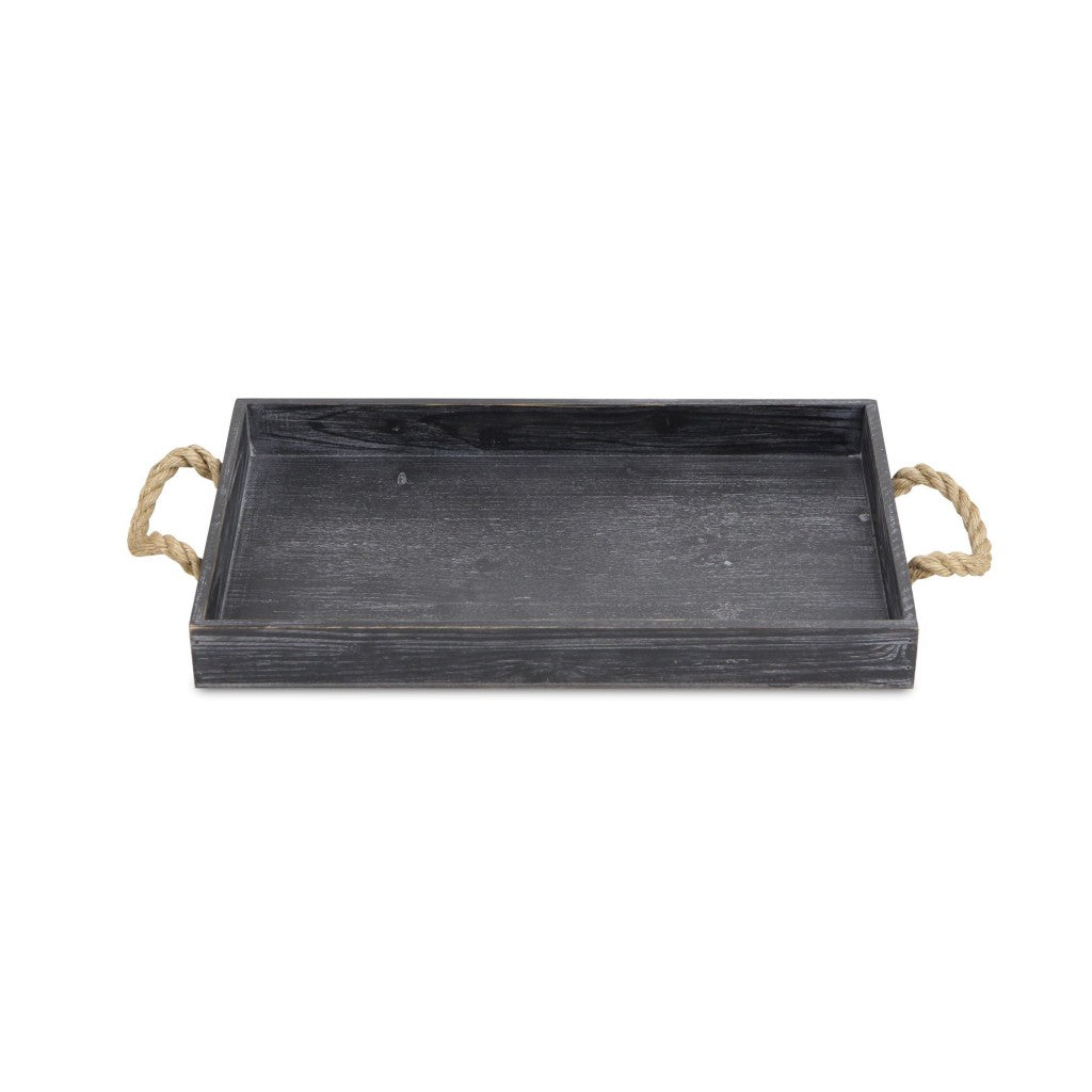 20" Black Aluminum Indoor Outdoor Tray With Handles