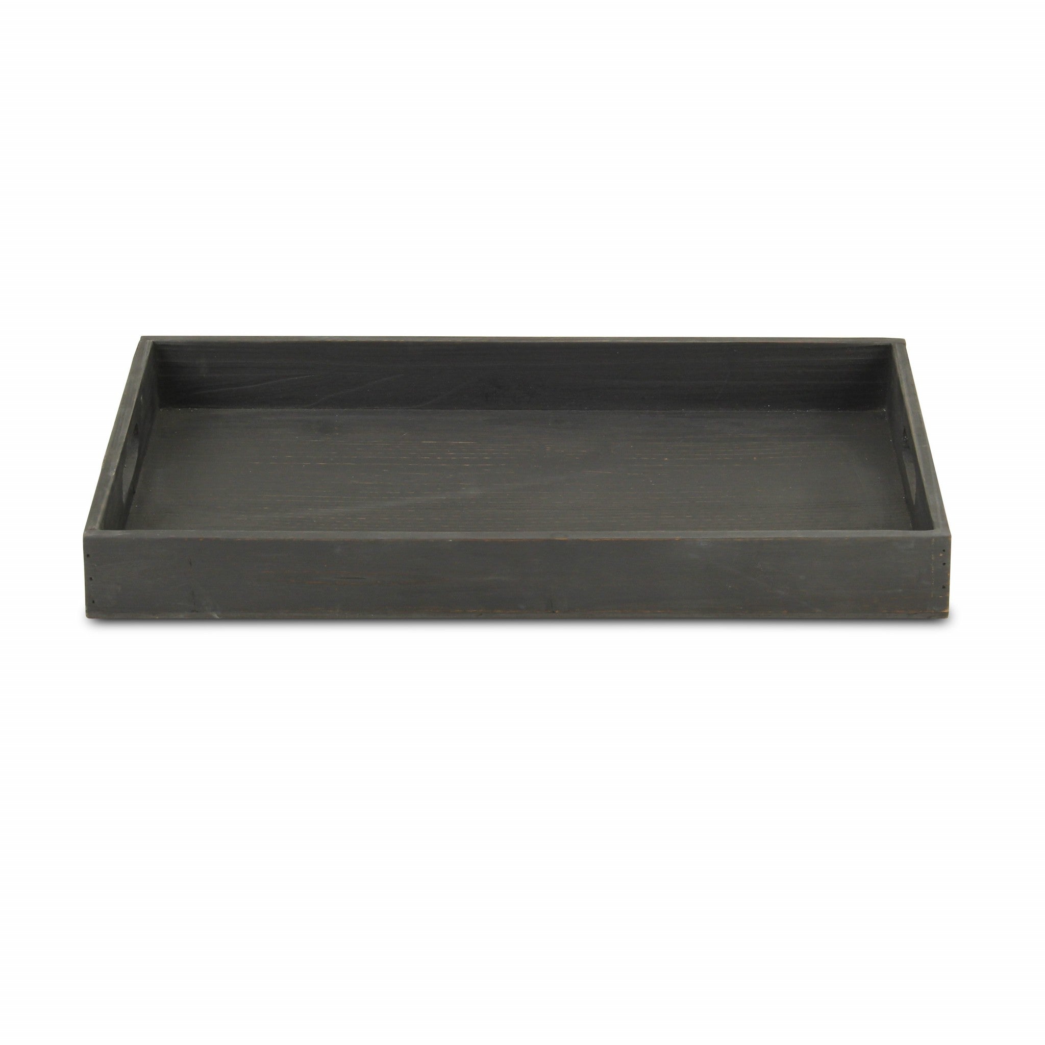 19" Black Minimalist Wooden Tray