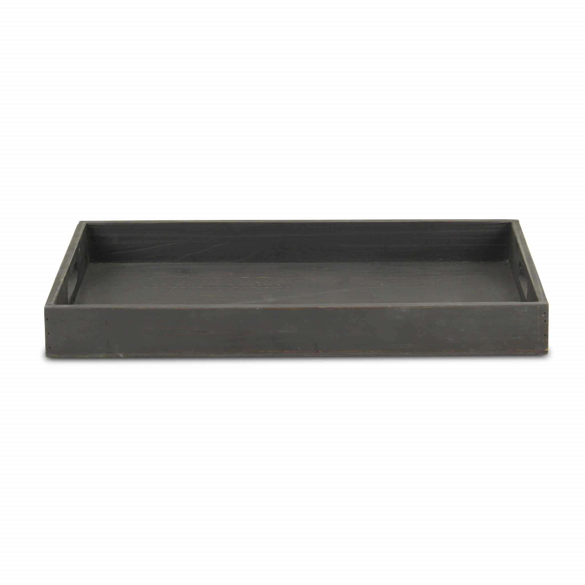 19" Black Minimalist Wooden Tray