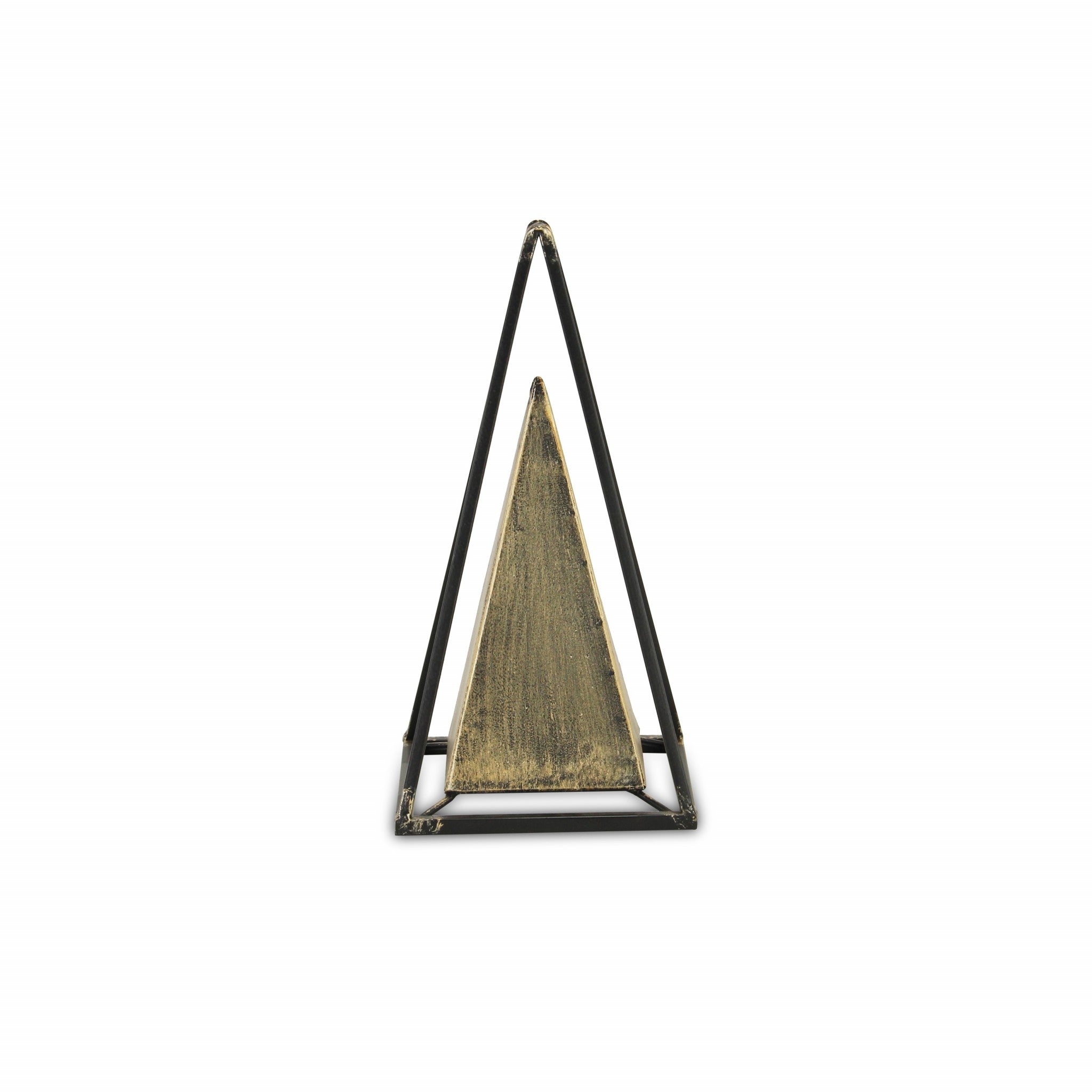 Narrow Metal Triangular Decorative Sculpture