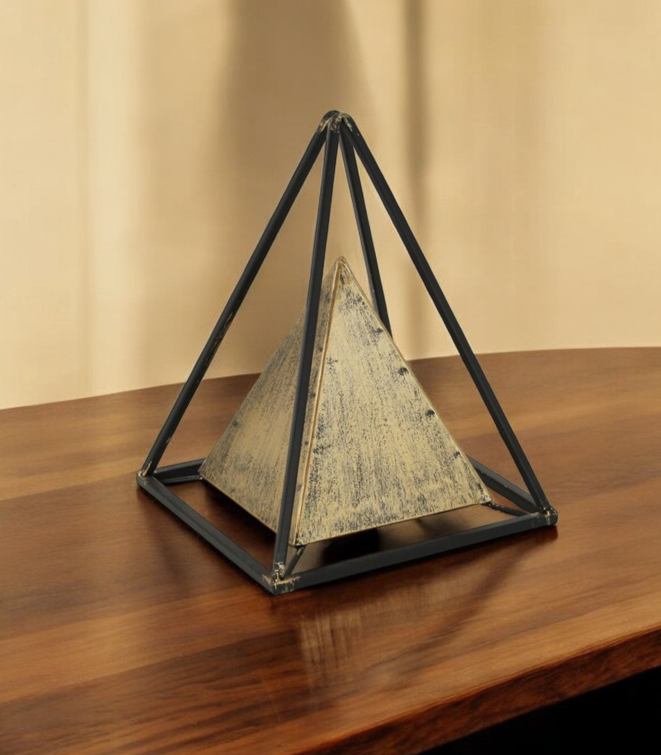 Metal Triangular Decorative Sculpture