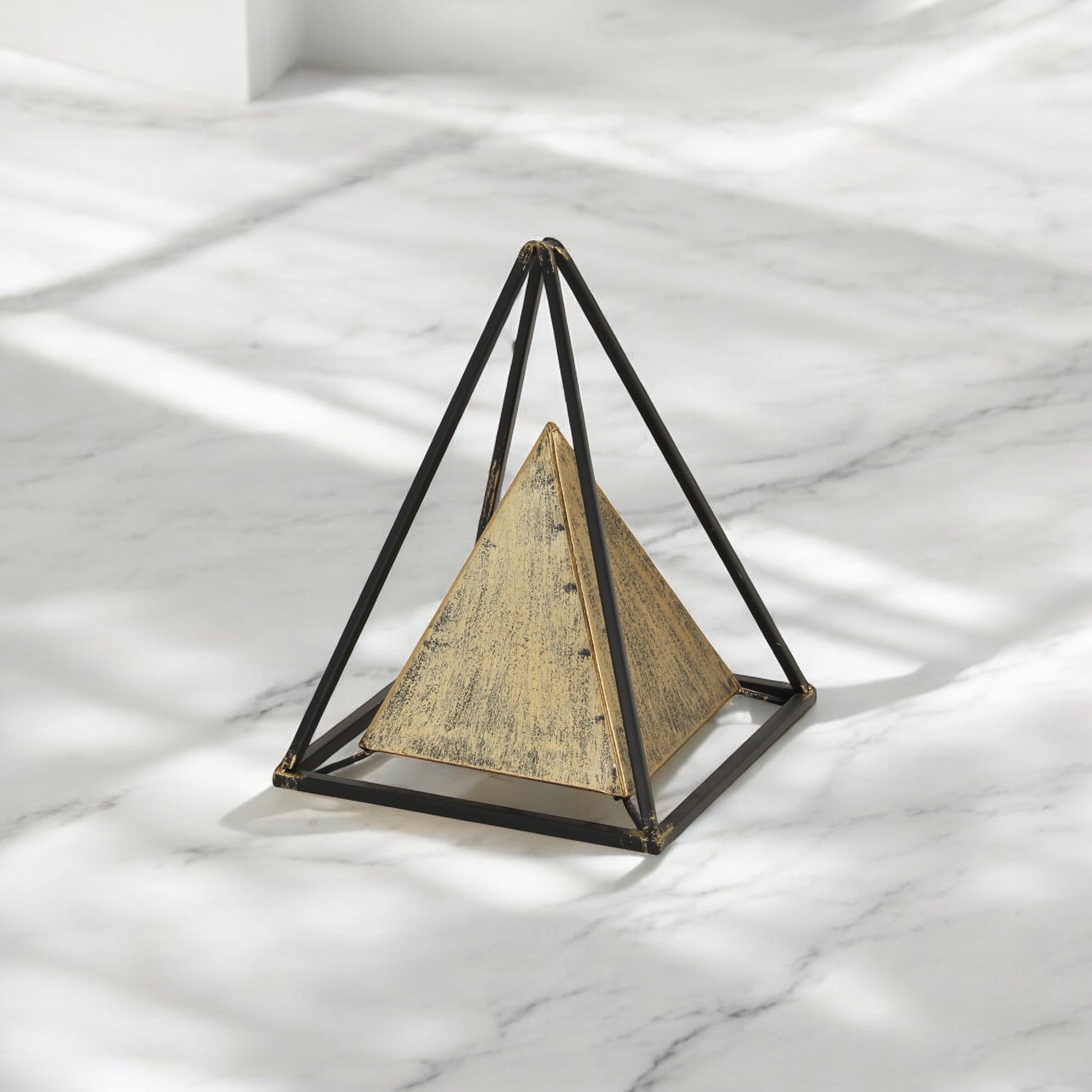 Metal Triangular Decorative Sculpture