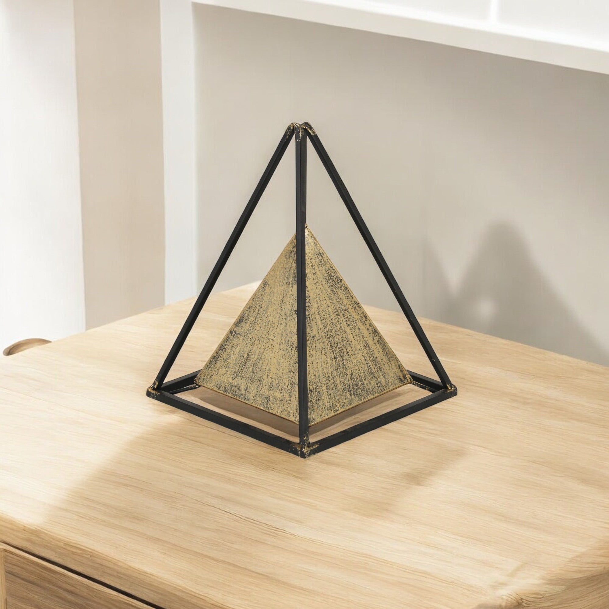 Metal Triangular Decorative Sculpture