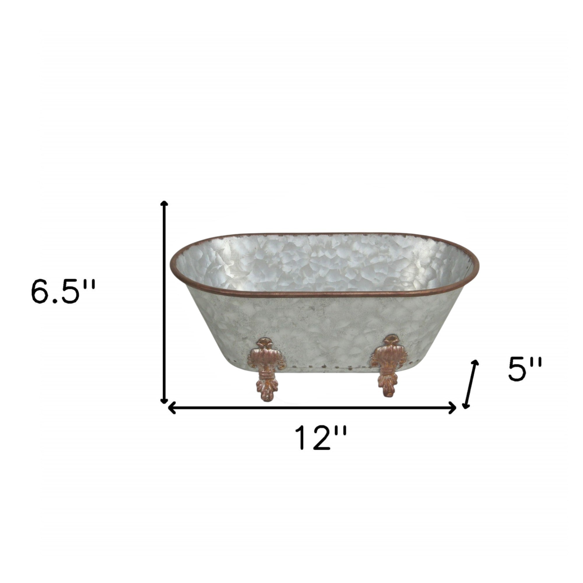 Jumbo Hammered Metal Bathtub Sculpture