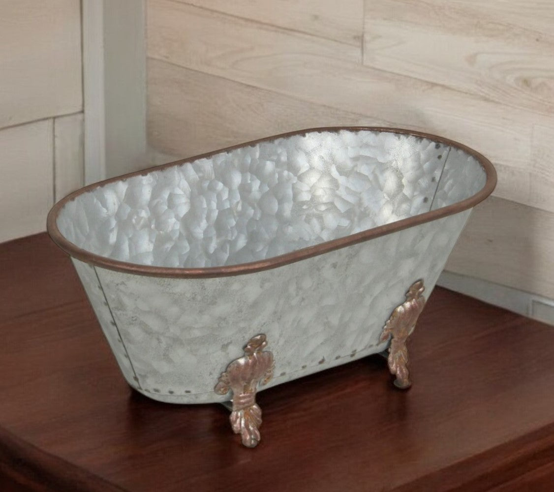 Jumbo Hammered Metal Bathtub Sculpture