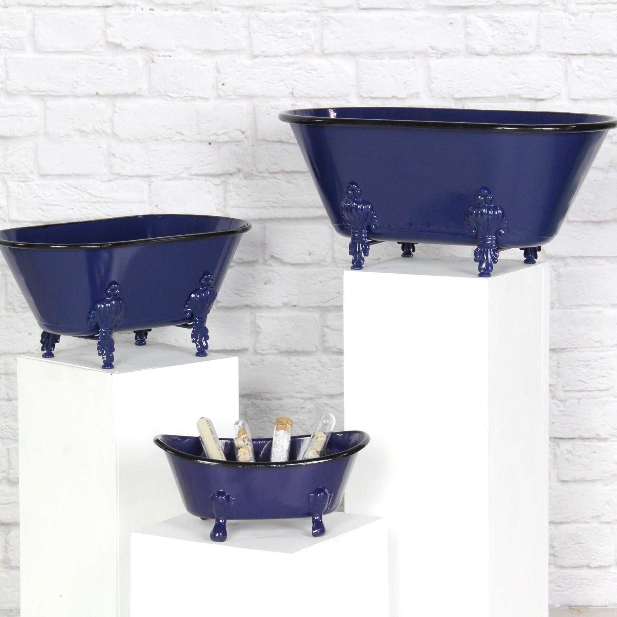 Jumbo Royal Blue Bathtub Decorative Sculpture