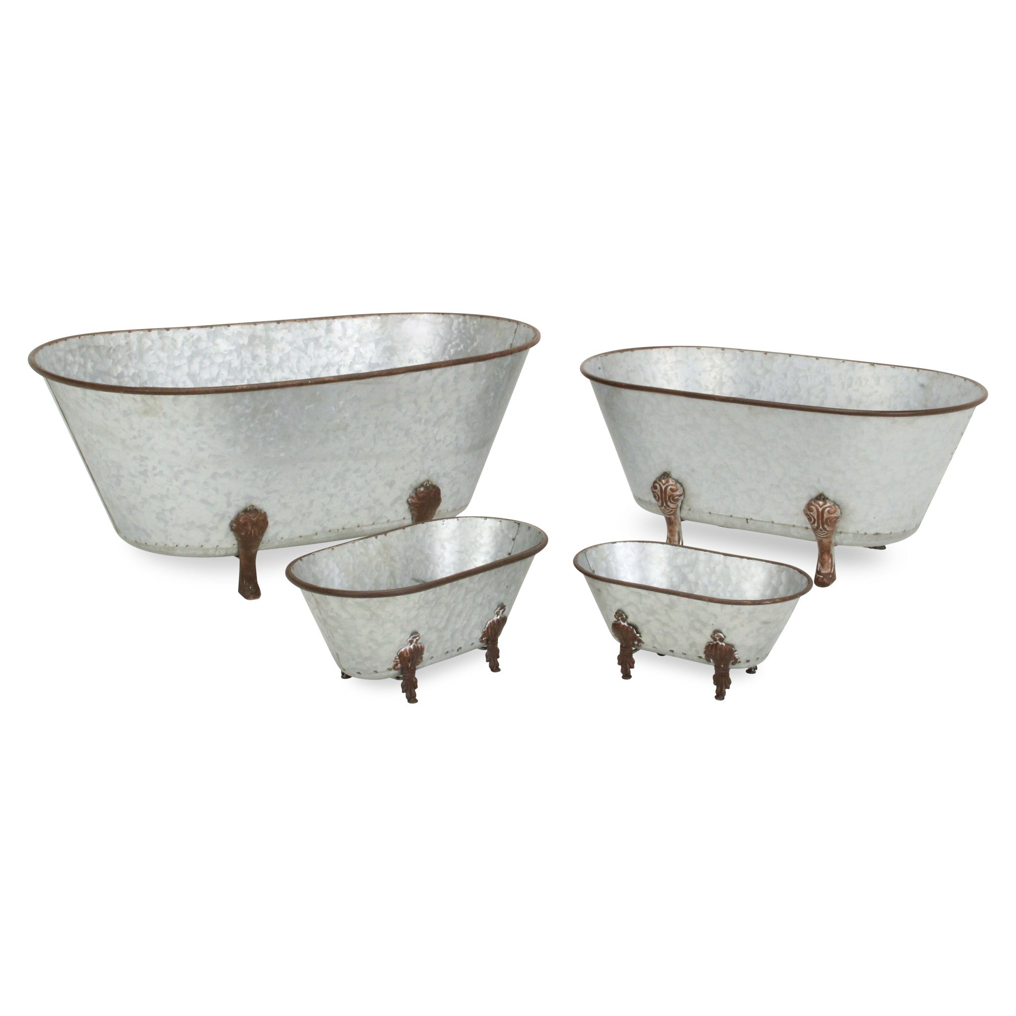 Hammered Metal Bathtub Decorative Sculpture