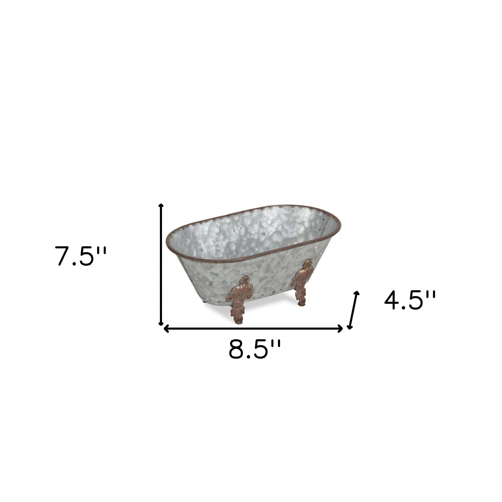 Hammered Metal Bathtub Decorative Sculpture