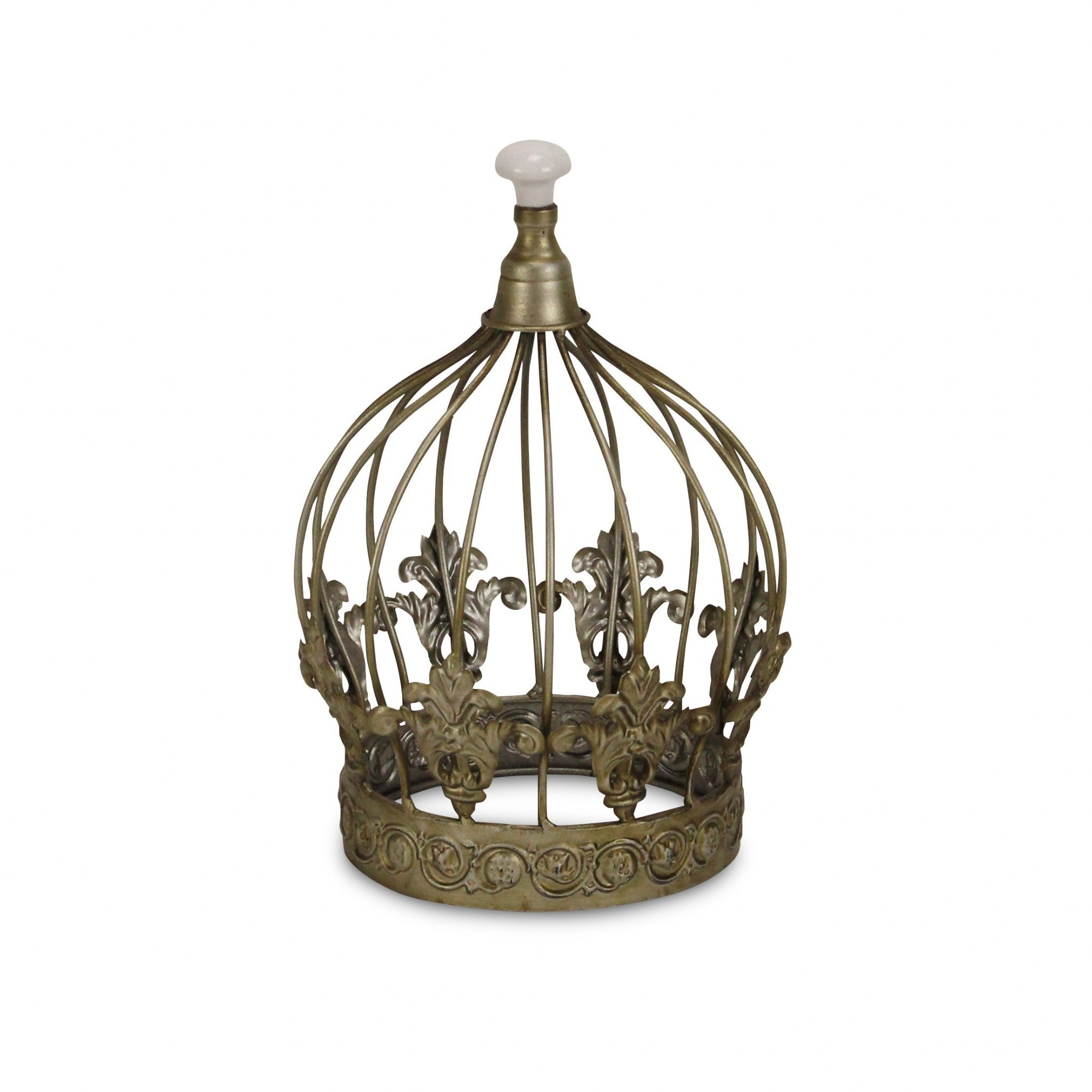 10" Bronze Metal Hand Painted Decorative Crown