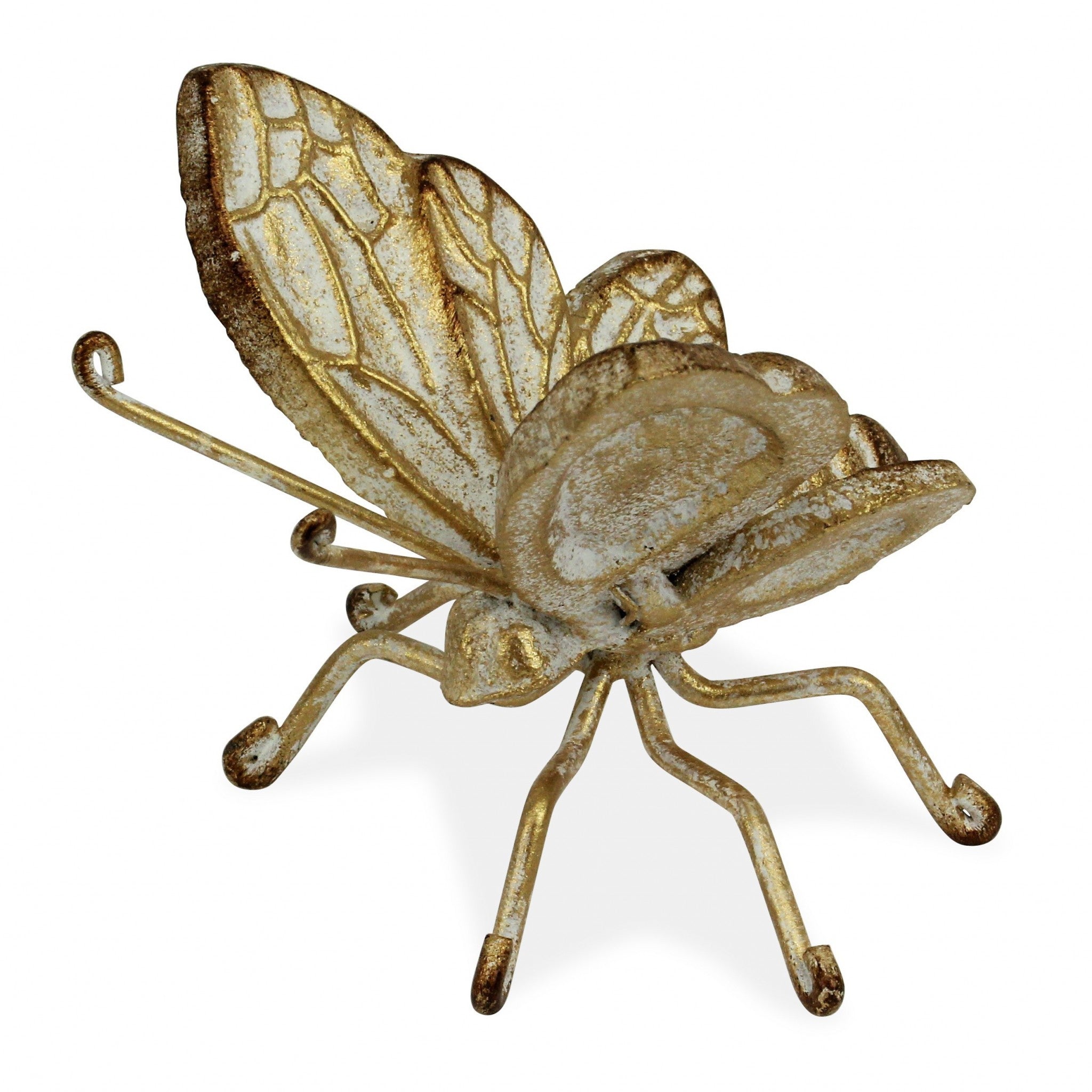 Gold Cast Iron Butterfly Decorative Sculpture