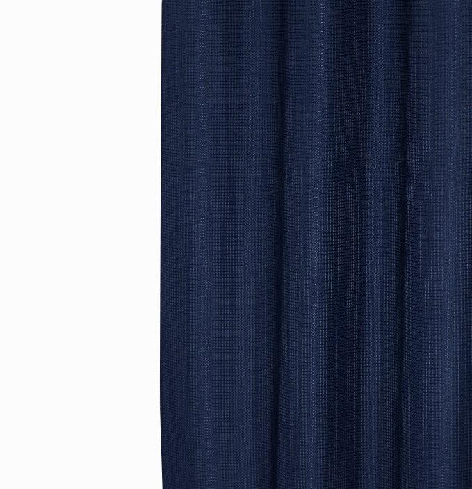 Luxurious Navy Waffle Weave Shower Curtain