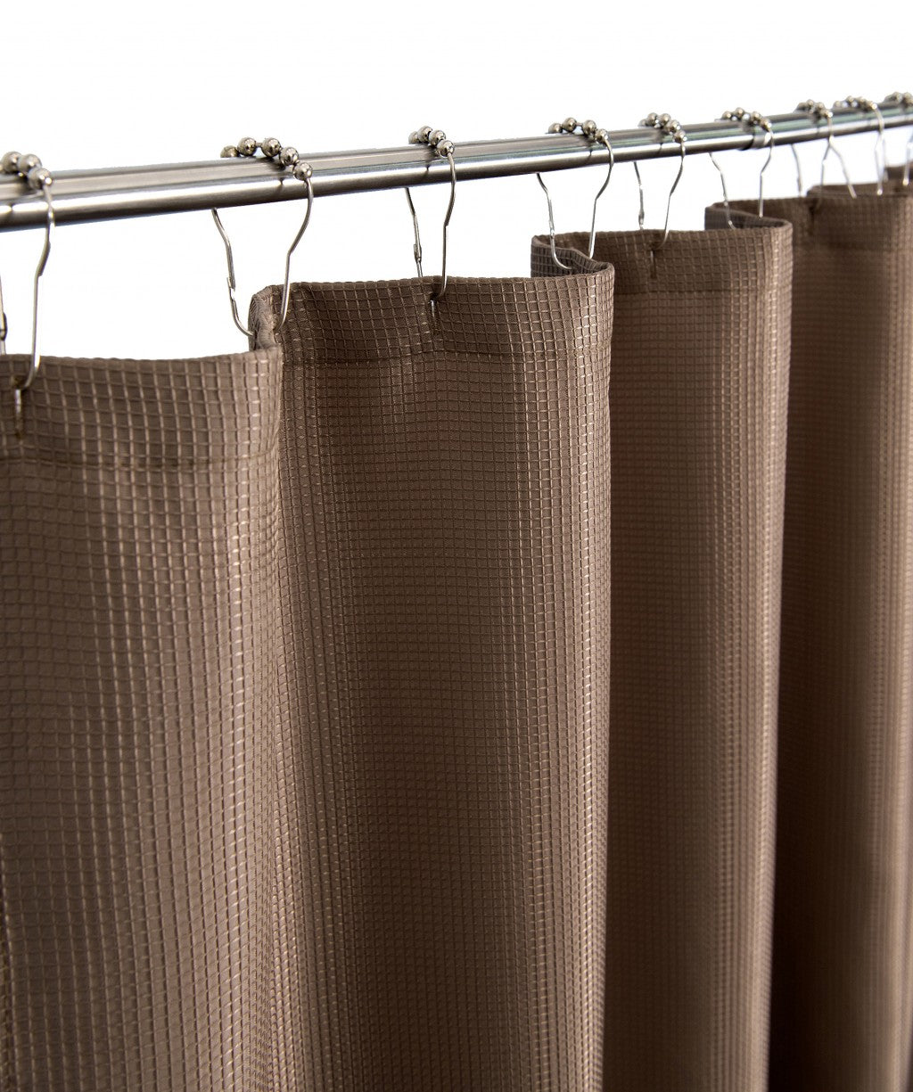 Luxurious Mocha Waffle Weave Shower Curtain