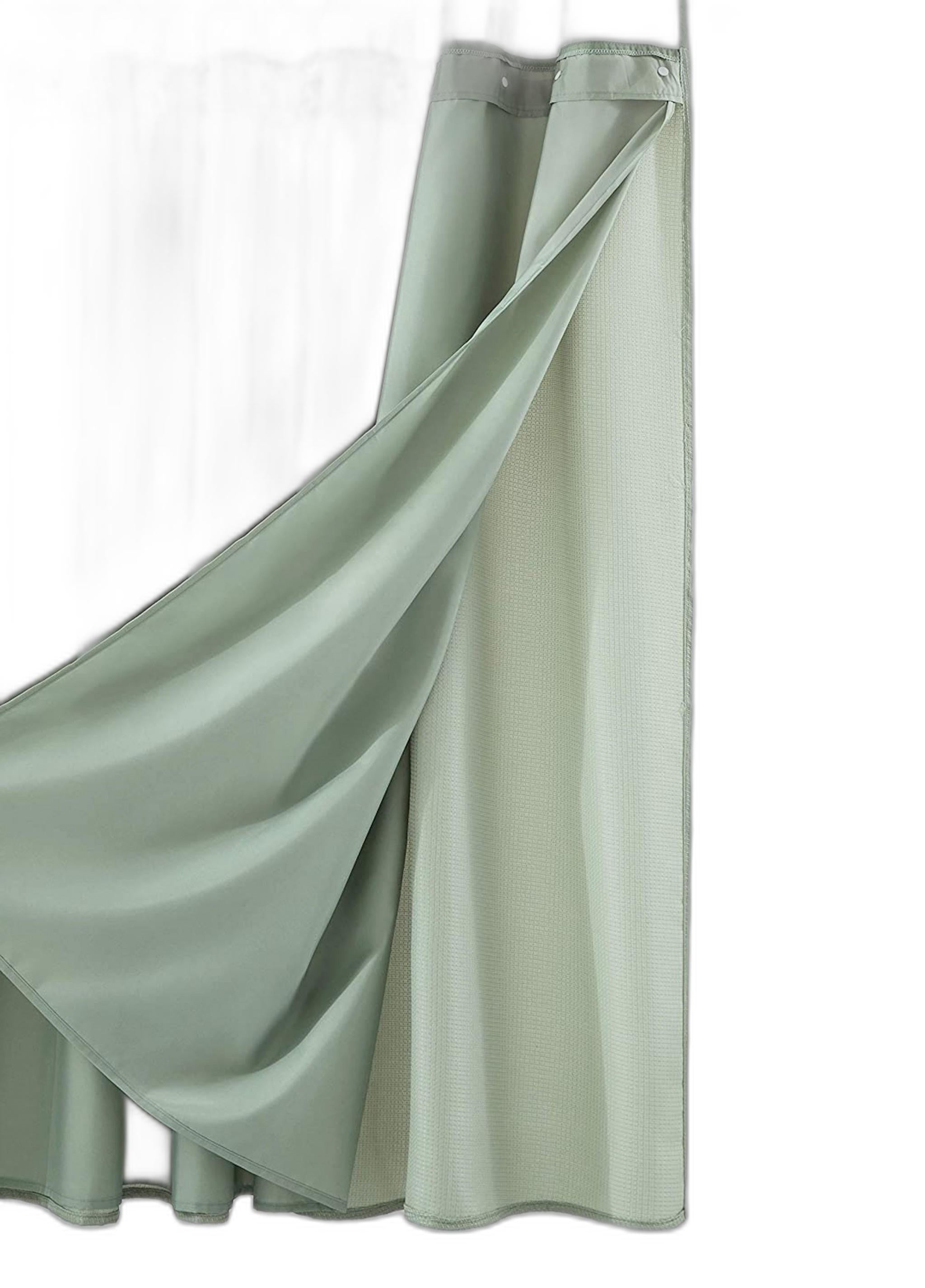 Sage Green Modern Grid Shower Curtain and Liner Set