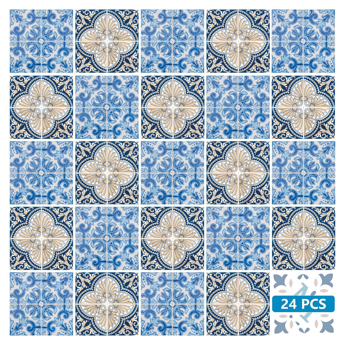 4" X 4" Blue Taupe Tobi Peel And Stick Tiles