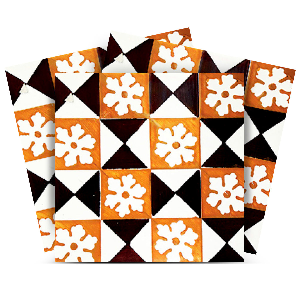 7" x 7" Mini Snowflakes and Squares Peel and Stick Removable Tiles