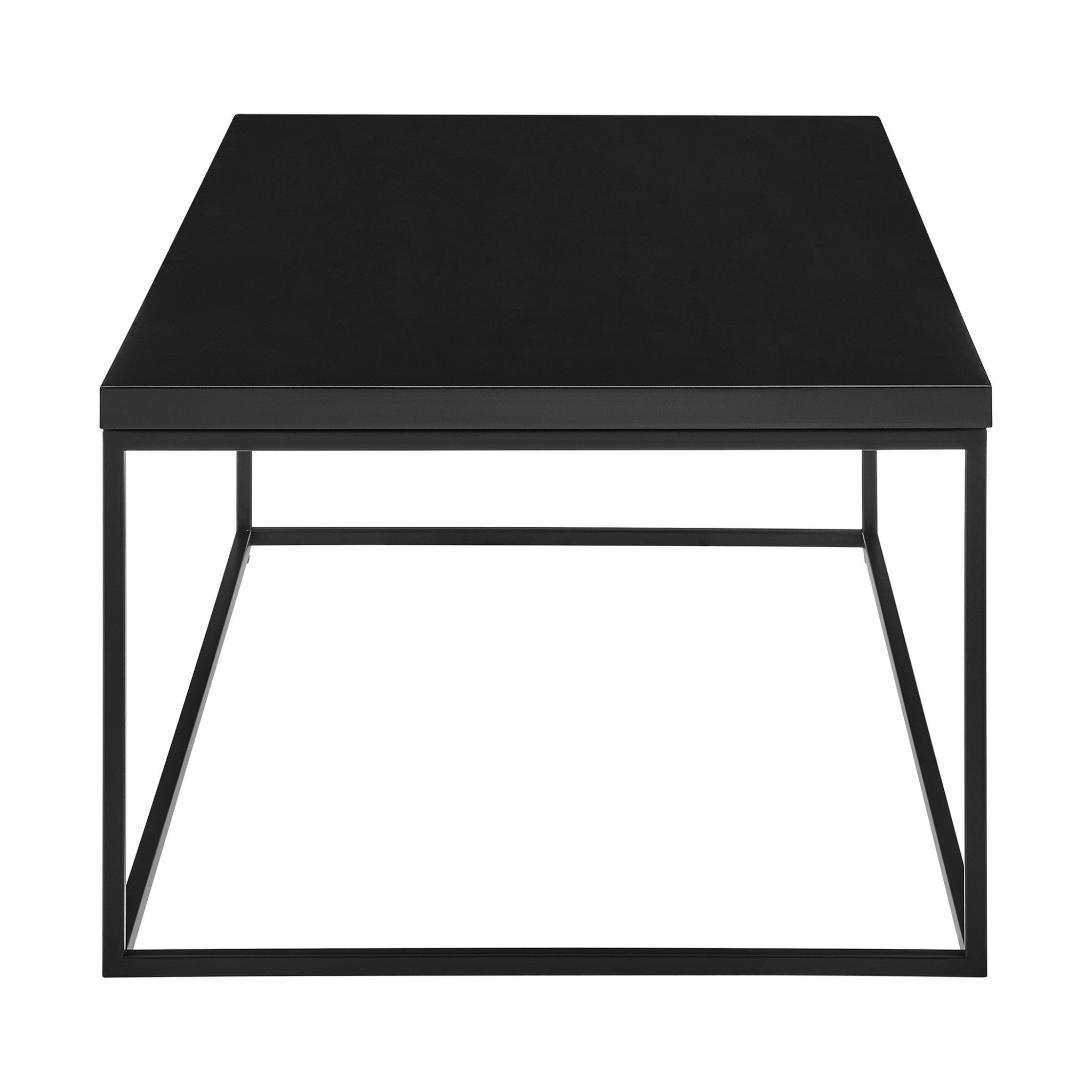 35" Black Metal Square Coffee Table