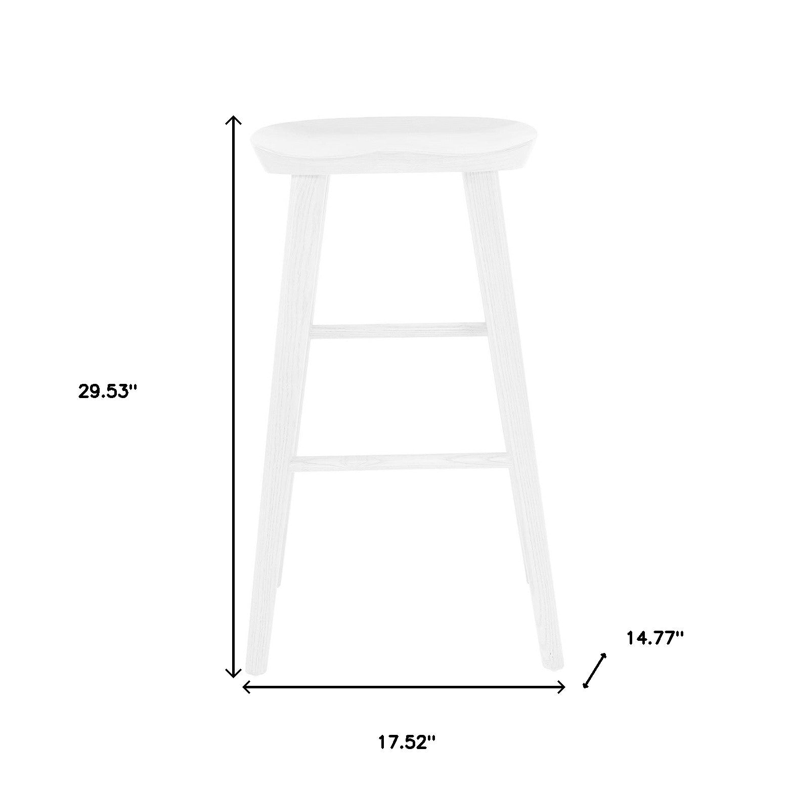 29" White Manufactured Wood Backless Bar Height Bar Chair