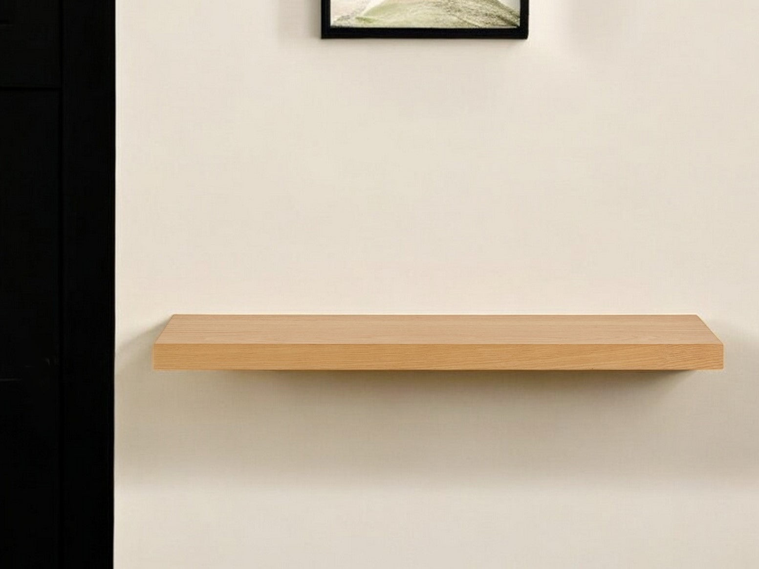 43" Natural Light Brown Wooden Floating Shelf