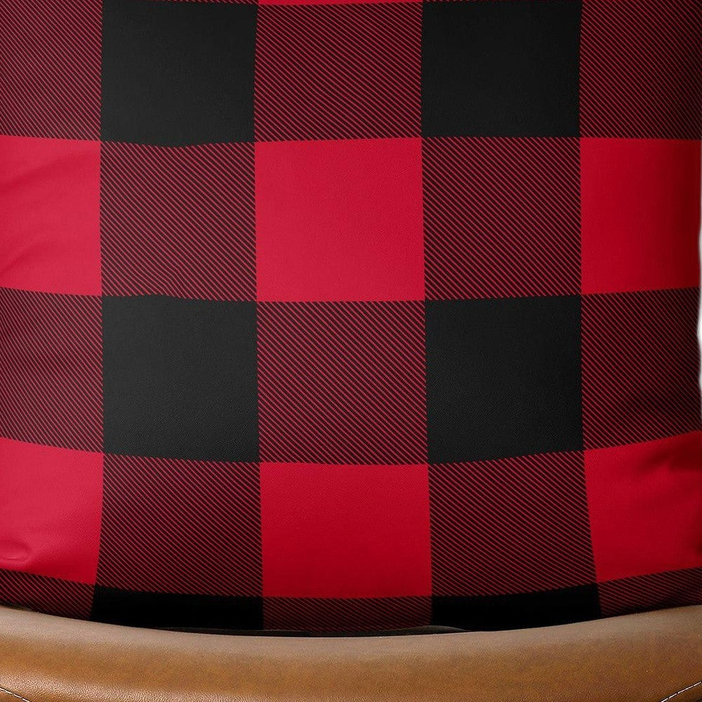 Red and Black Buffalo Plaid Throw Pillow