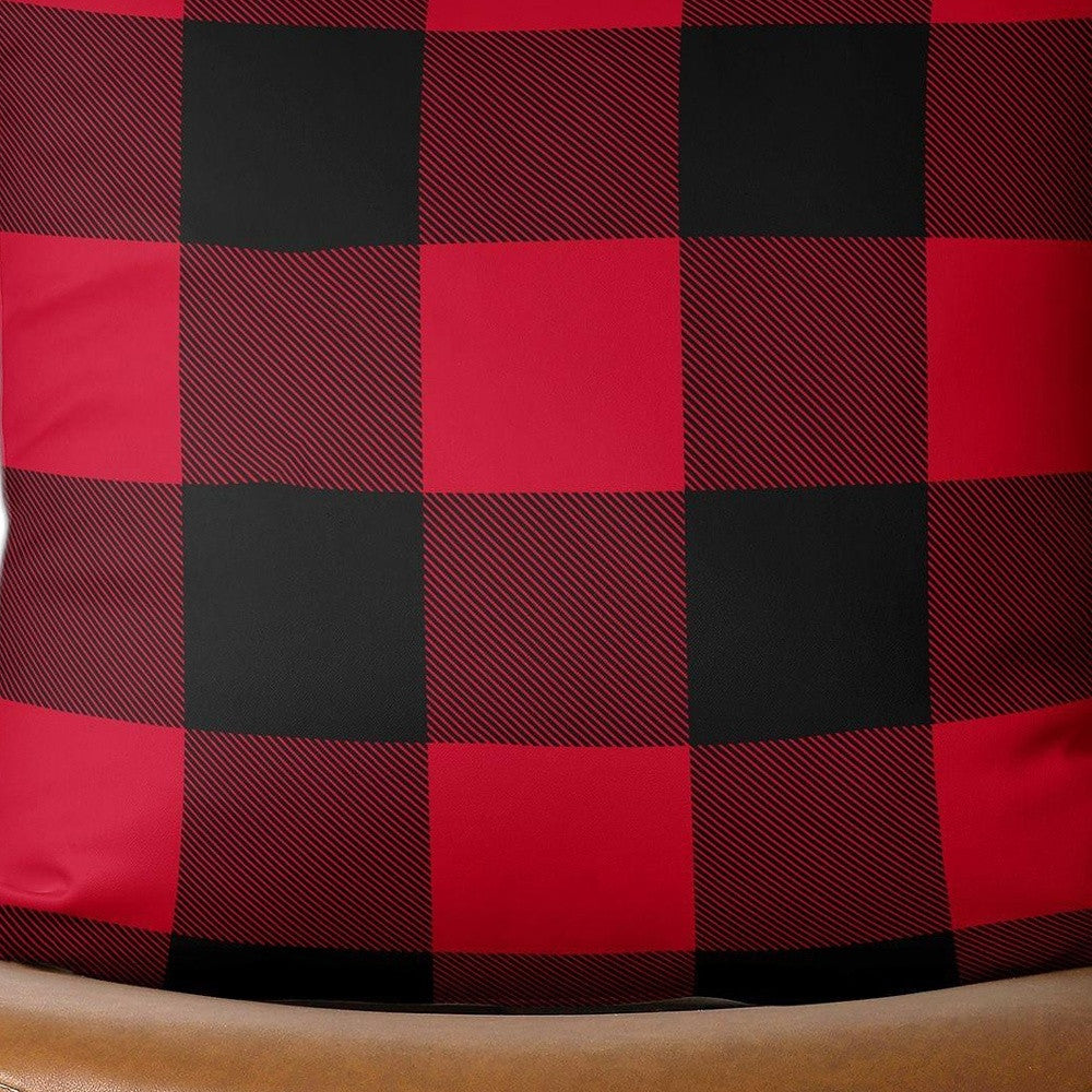 Red and Black Buffalo Plaid Throw Pillow