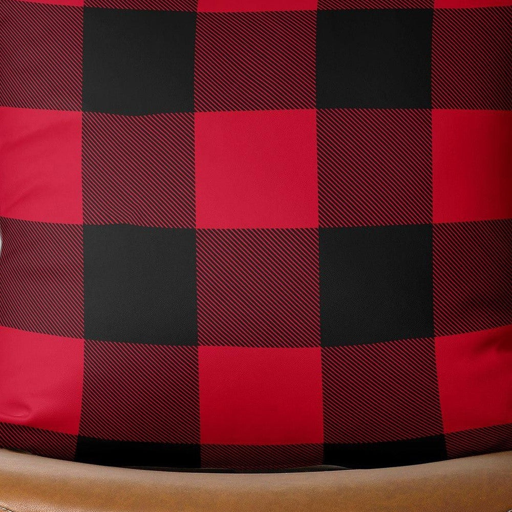 Red and Black Buffalo Plaid Throw Pillow