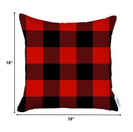 Red and Black Buffalo Plaid Throw Pillow