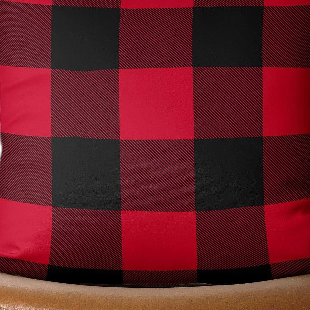 Red and Black Buffalo Plaid Throw Pillow