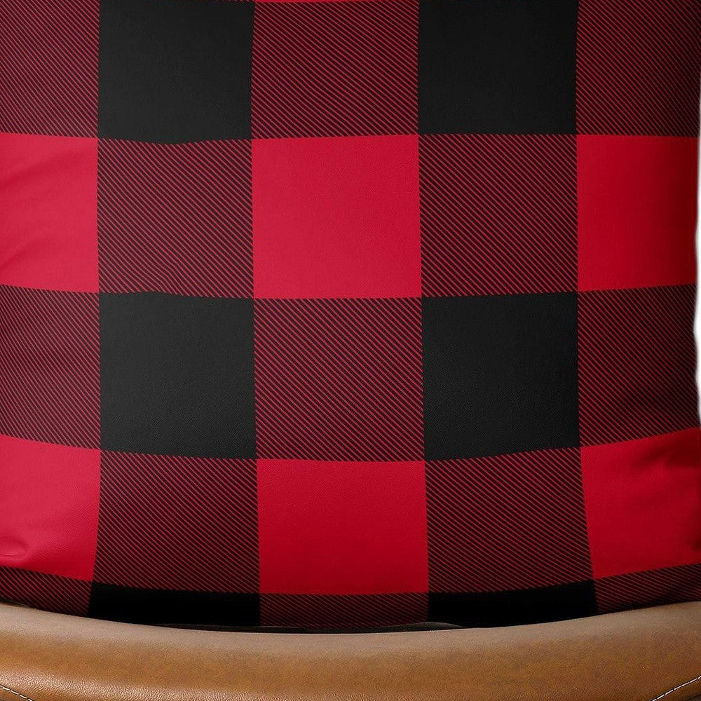 Red and Black Buffalo Plaid Throw Pillow