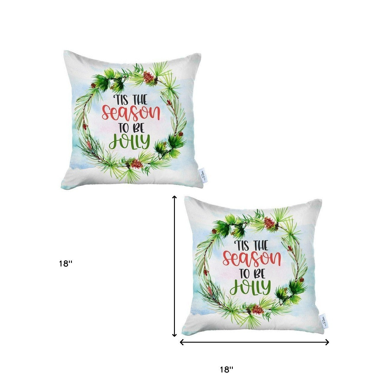 Set Of Two Multicolor Zippered Polyester Text Throw Pillow