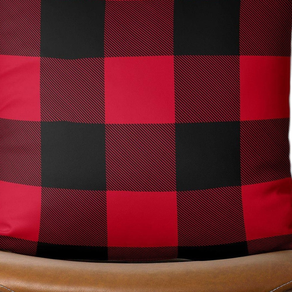 Red and Black Buffalo Plaid Throw Pillow Cover