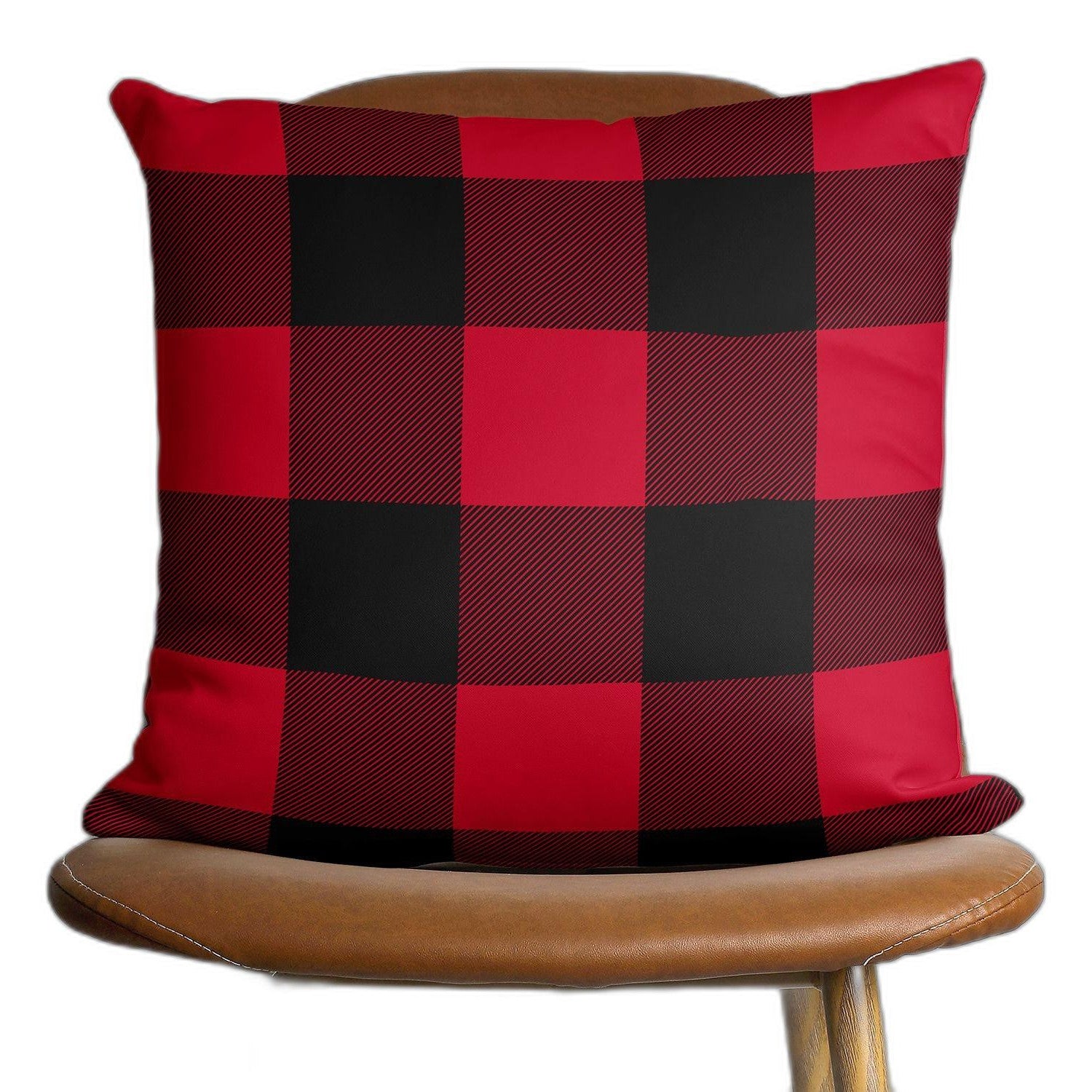 Red and Black Buffalo Plaid Throw Pillow Cover