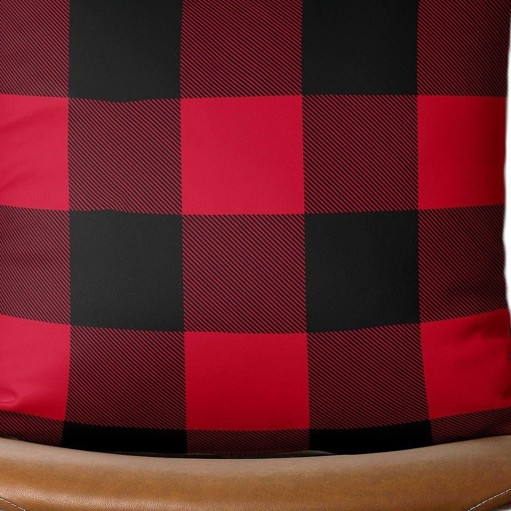 Red and Black Buffalo Plaid Throw Pillow Cover