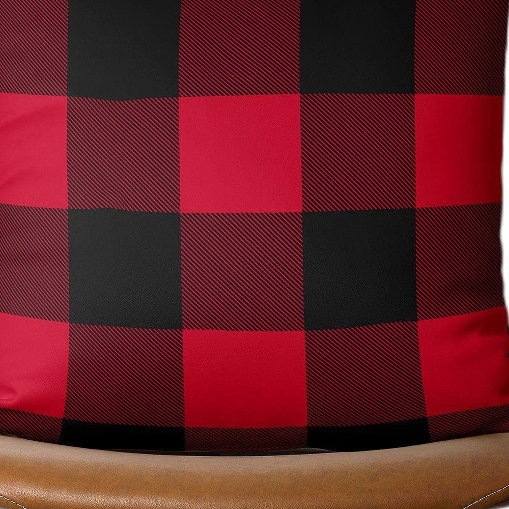 Red and Black Buffalo Plaid Throw Pillow Cover