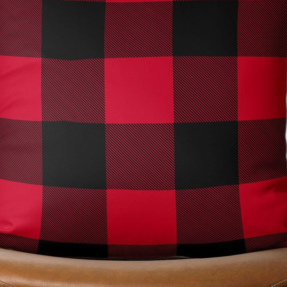 Red and Black Buffalo Plaid Throw Pillow Cover