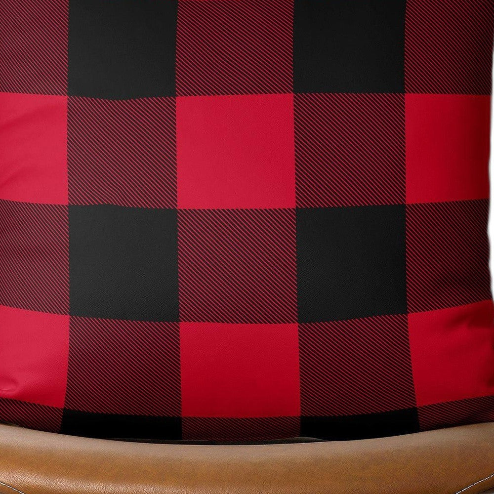 Red and Black Buffalo Plaid Throw Pillow Cover