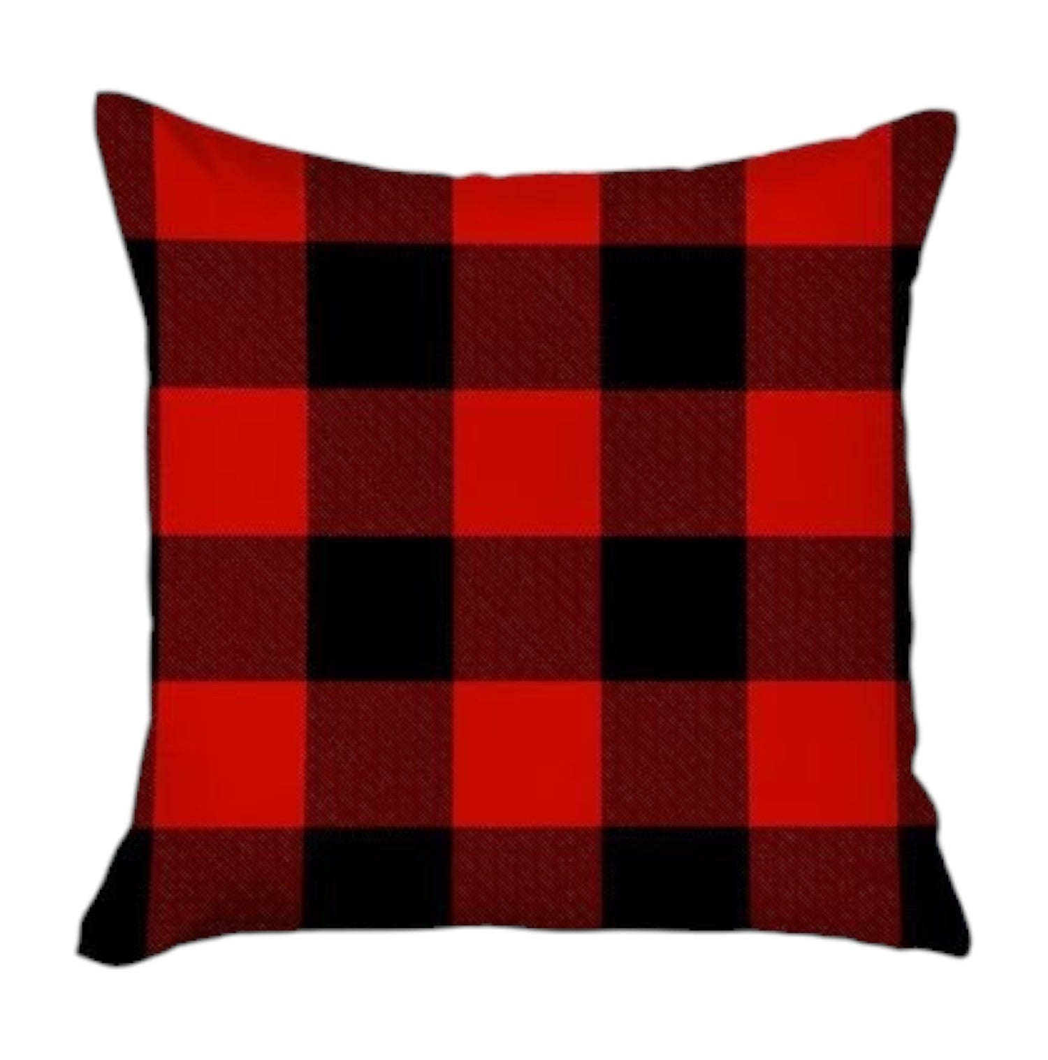 Set of 4 Red and Black Buffalo Plaid Throw Pillow Cover