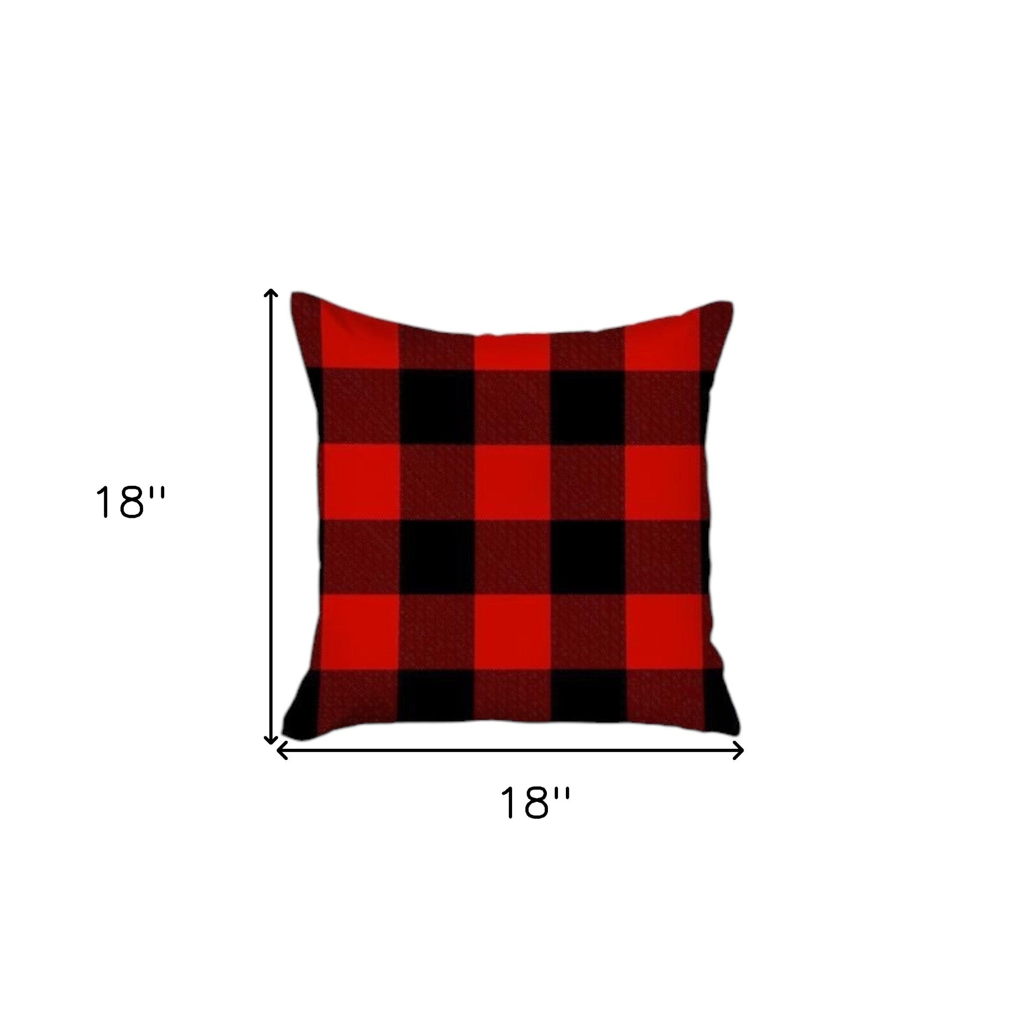 Set of 4 Red and Black Buffalo Plaid Throw Pillow Cover