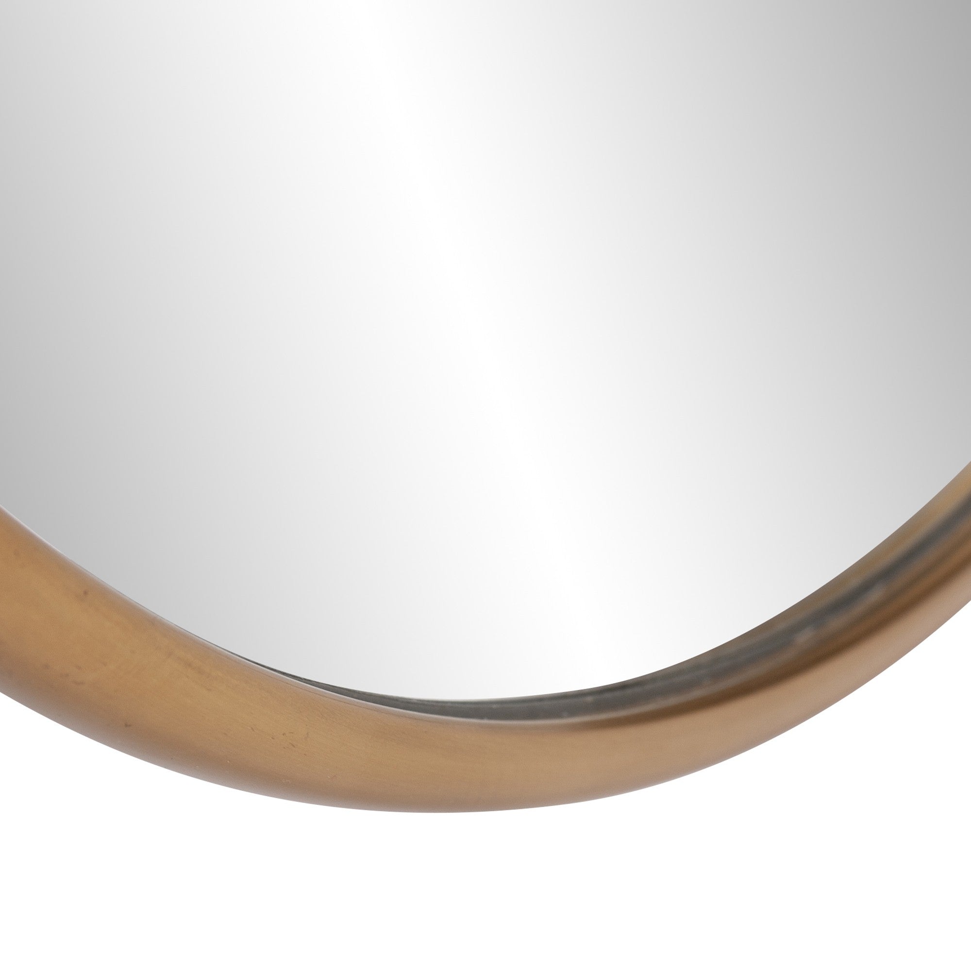 32" Antiqued Brushed Brass Round Wall Mirror