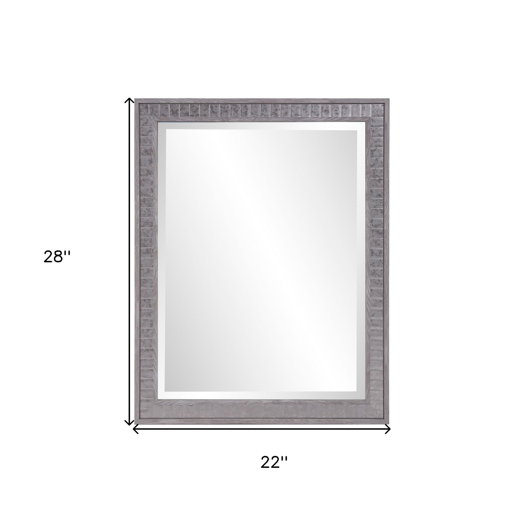 Warm Gray Faux Wood Rectangle Mirror