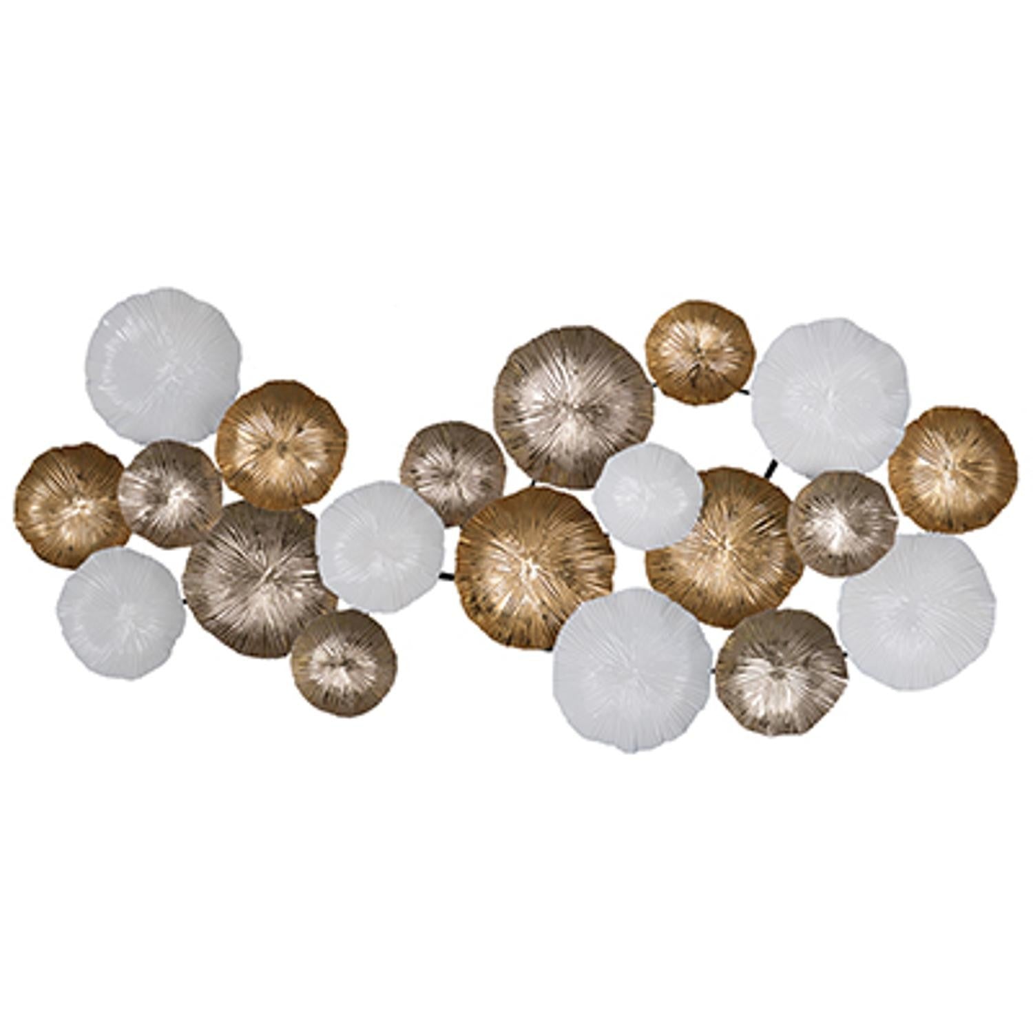 Retro Modern 39" Metallic and White Metal Wall Art